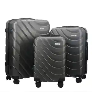 Novel Reisekofferset, Dunkelgrau, Metall, Kunststoff, 3-teilig, Zahlenschloss, höhenverstellbarer Teleskopgriff, 360°-Rollensystem, Tragehenkel, Freizeit, Koffer & Taschen, Reisekoffer-Sets