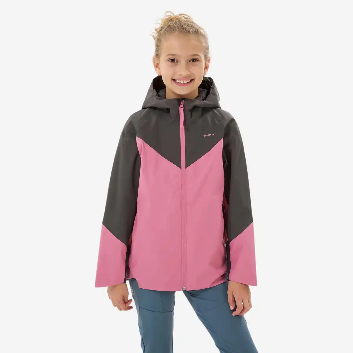 Bild 1 von QUECHUA Regenjacke Kinder Mädchen Größe 122–170 wasserdicht - MH500 rosa