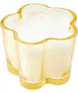 Kerze im Glas Blume, gelb