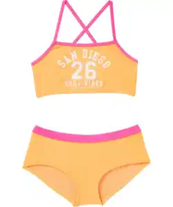 Bikini in Neonfarbe, neon orange