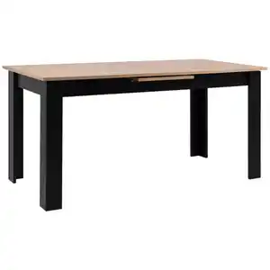 Mid.you Esstisch, Schwarz, Eiche Artisan, Holzwerkstoff, rechteckig, eckig, 80x75x160-200 cm, ausziehbar, Esszimmer, Tische, Esstische, Esstische ausziehbar