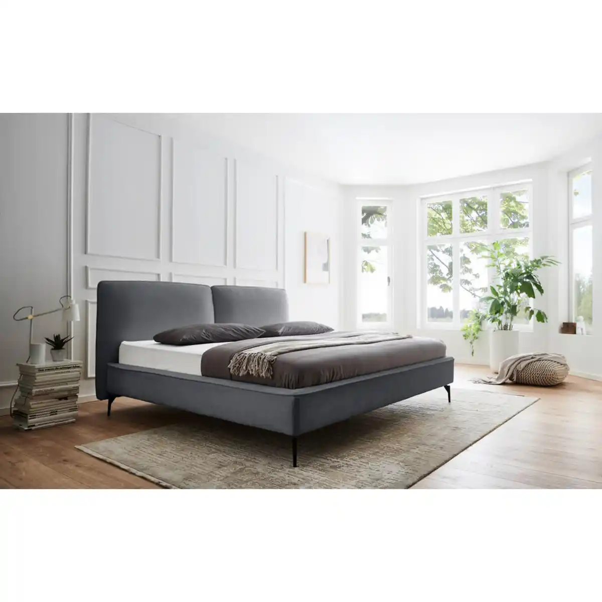 Bild 1 von Livetastic Polsterbett, Grau, Textil, 200x200 cm, Reach, gepolstertes Kopfteil, in verschiedenen Größen erhältlich, Schlafzimmer, Betten, Polsterbetten