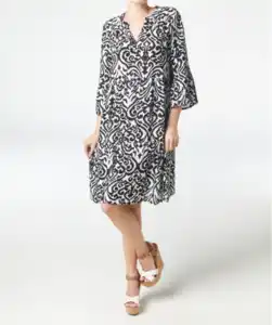 Kleid aus Viskose, schwarz/weiß