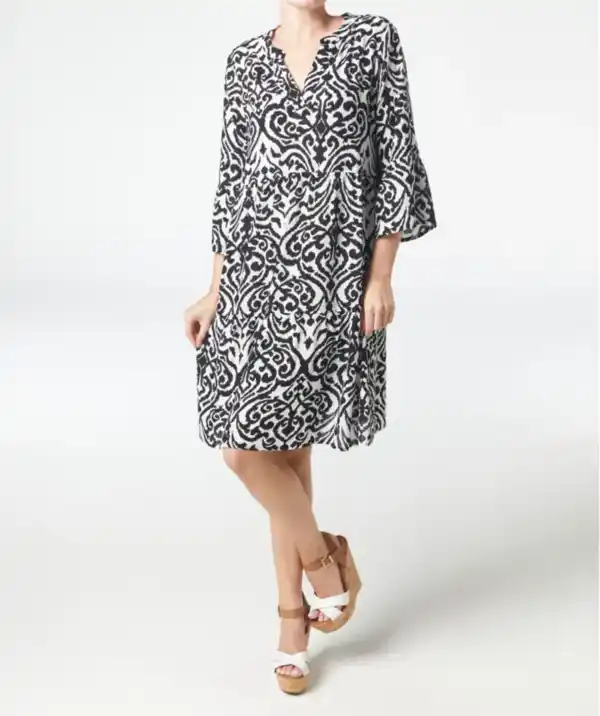Bild 1 von Kleid aus Viskose, schwarz/weiß