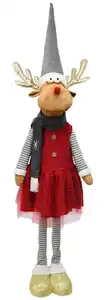 Dekorentier Kristina Grau/Rot/Goldfarben, Grau, Rot, Weiß, Goldfarben