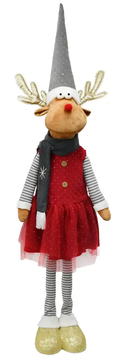 Bild 1 von Dekorentier Kristina Grau/Rot/Goldfarben, Grau, Rot, Weiß, Goldfarben