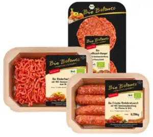Rindsbratwurst, -hackfleisch oder -Burger