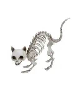 Katzenskelett Halloween, weiß
