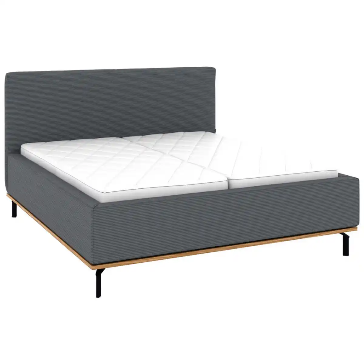 Bild 1 von Musterring Polsterbett, Grau, Textil, Birke, Buche, massiv, H2 + H3, Höhe ca. 20 cm, 160x200 cm, Reach, atmungsaktiv,Bettkasten, Lattenrost, Matratze, in verschiedenen Größen erhältlich,Mittelgur