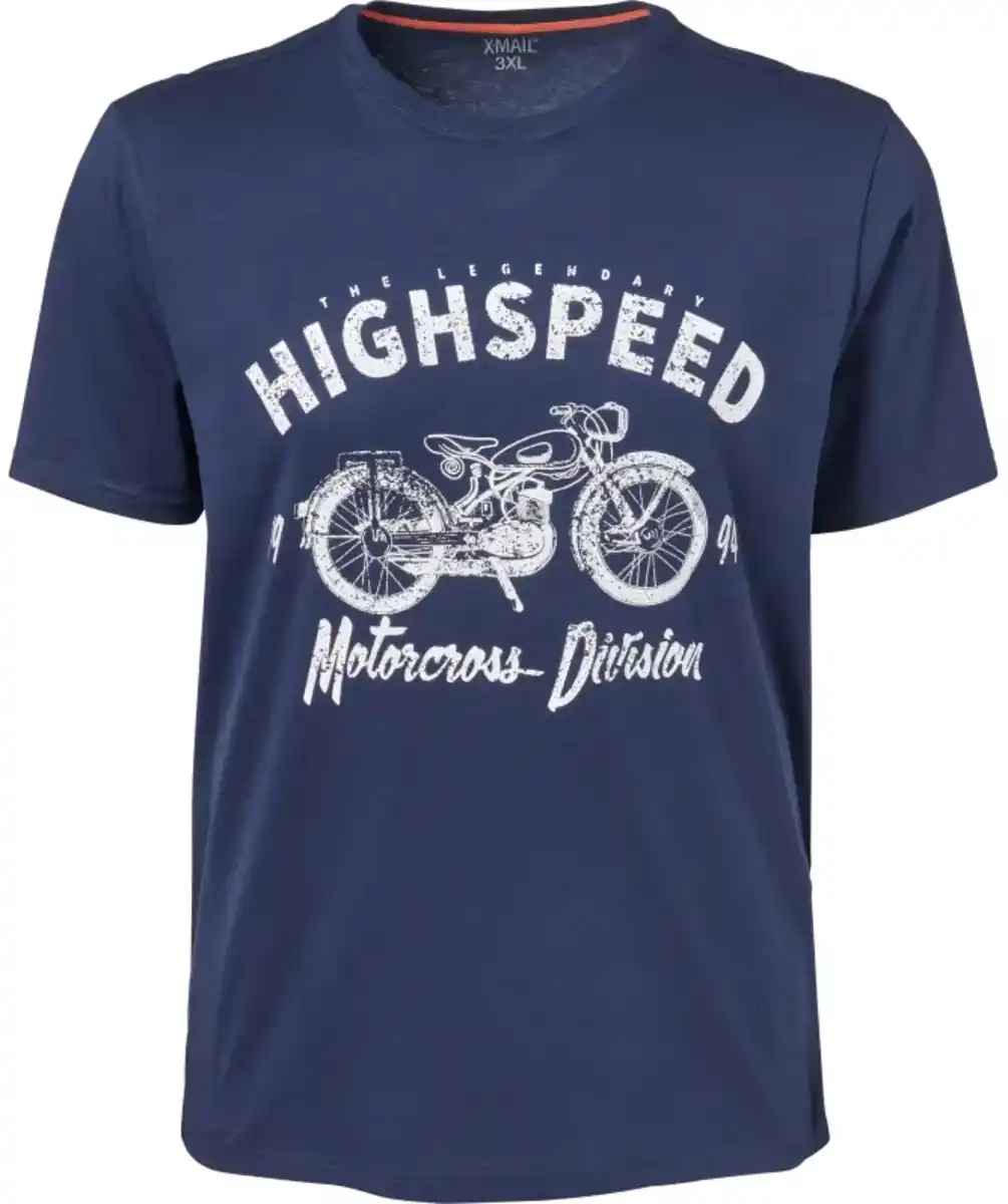 Bild 1 von T-Shirt Motorrad, dunkelblau bedruckt