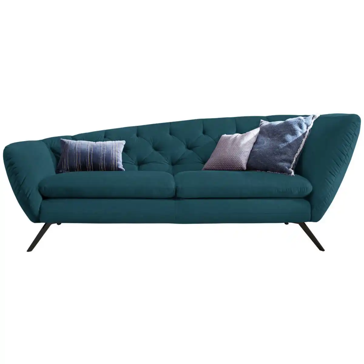Bild 1 von Pure Home Lifestyle Chesterfield-Sofa, Petrol, Schwarz, Textil, 2-Sitzer, 223x84x90 cm, Goldenes M, Dgm, Typenauswahl, Fußauswahl, Lederauswahl, Stoffauswahl, seitenverkehrt erhältlich, Hocker Rüc