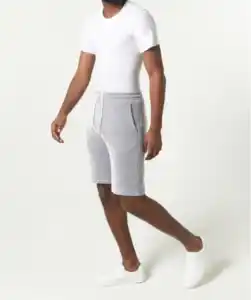 Gerippte Shorts, grau/weiĂź