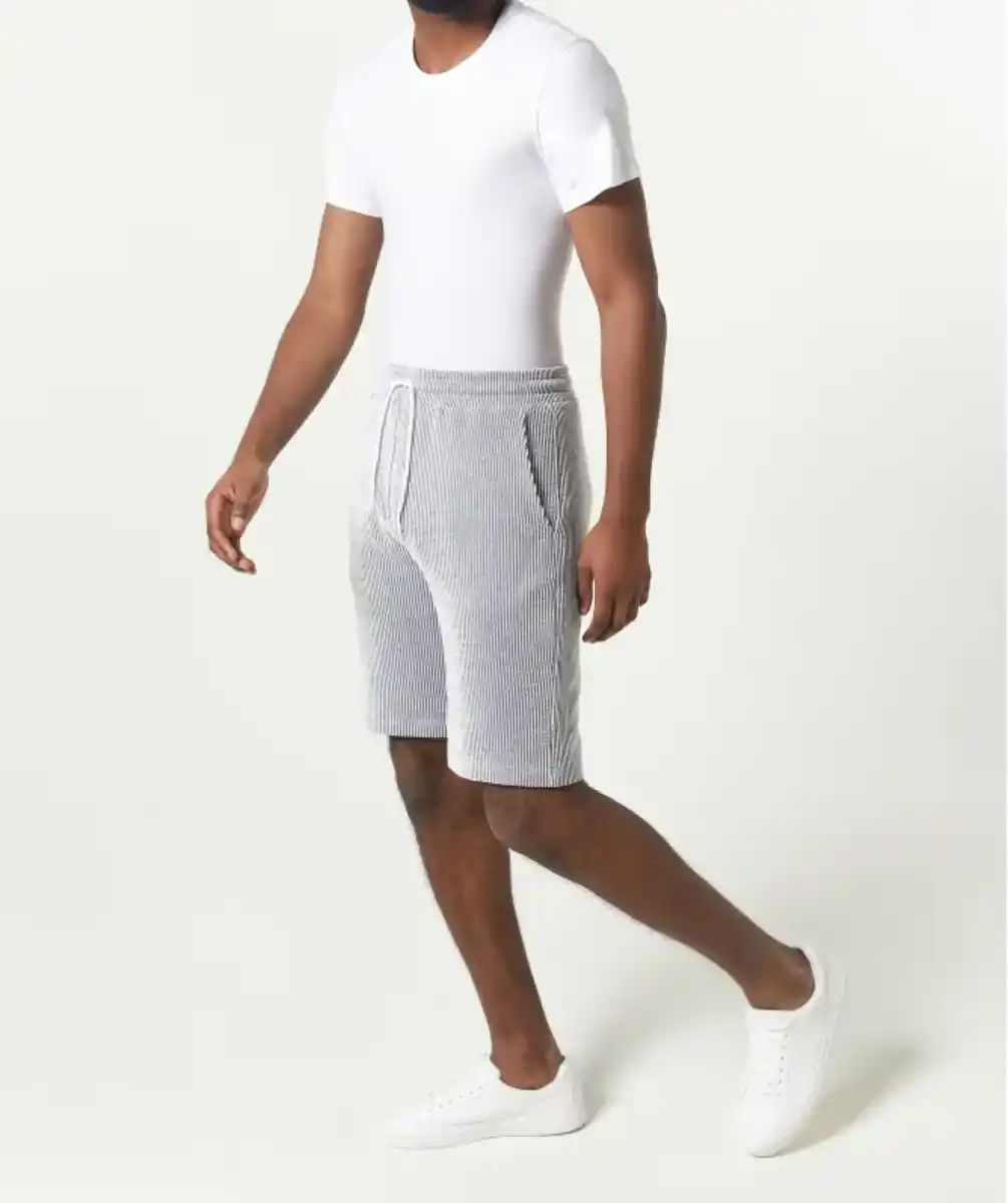 Bild 1 von Gerippte Shorts, grau/weiß