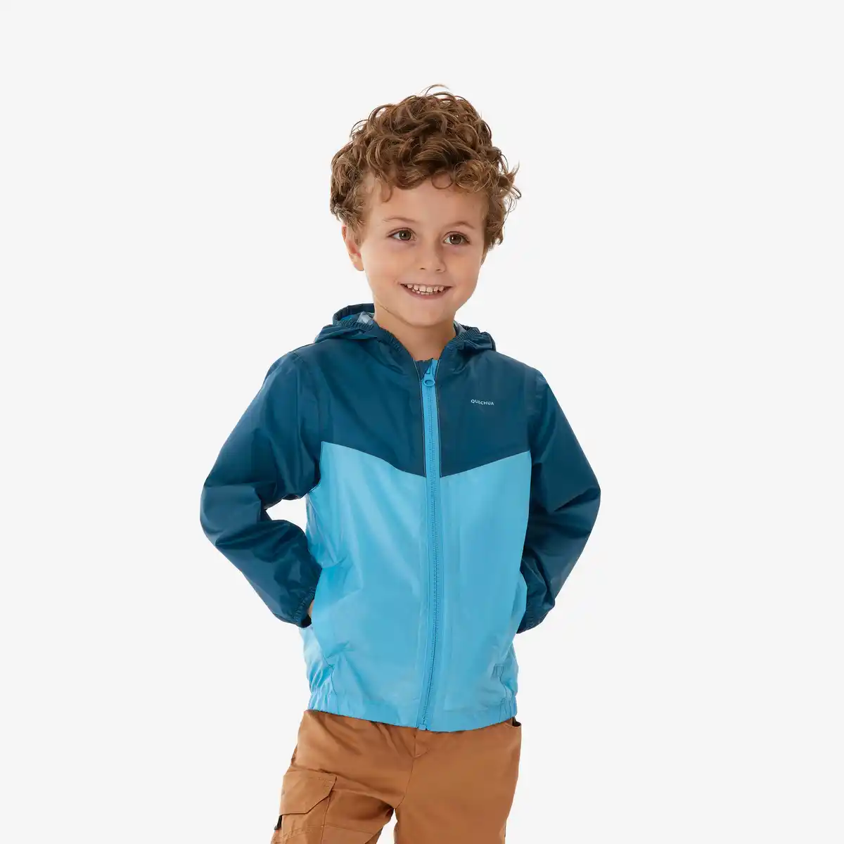 Bild 1 von QUECHUA Regenjacke Kinder wasserdicht Größe 92–116 - MH100 Zip blau