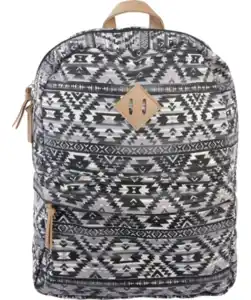 Rucksack mit Innenfächern, schwarz gemustert