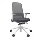 Bild 1 von Xxxl Drehstuhl, Grau, Weiß, Dunkelblau, Metall, Kunststoff, Textil, Drehkreuz, 70x103-115x70 cm, Stoffauswahl, Sitzfläche 360° drehbar, Arbeitszimmer, Bürostühle, Drehstühle