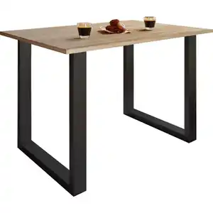 Mid.you Esstisch, Schwarz, Sonoma Eiche, Holzwerkstoff, rechteckig, 140x80x76 cm, Esszimmer, Tische, Esstische