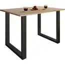 Bild 1 von Mid.you Esstisch, Schwarz, Sonoma Eiche, Holzwerkstoff, rechteckig, 140x80x76 cm, Esszimmer, Tische, Esstische