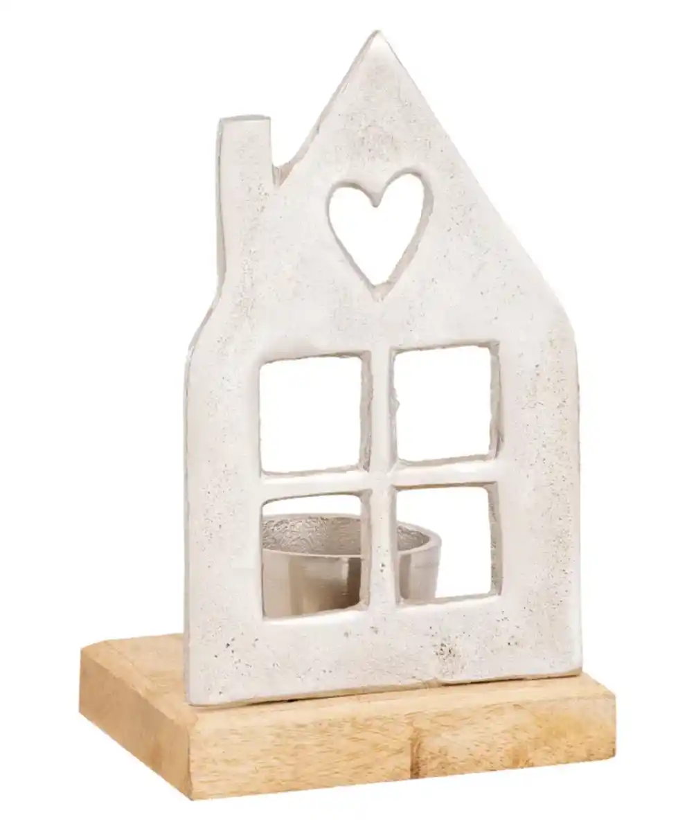 Bild 1 von Teelichthalter Haus, silber