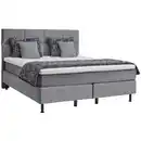 Bild 1 von Beldomo - Sleep Boxspringbett, Grau, Textil, H2, 5-Zonen, Höhe ca. 18 cm, 180x200 cm, Goldenes M, Made in EU, gepolstertes Kopfteil, Stoffauswahl, Topper durchgehend, in verschiedenen Größen erhä