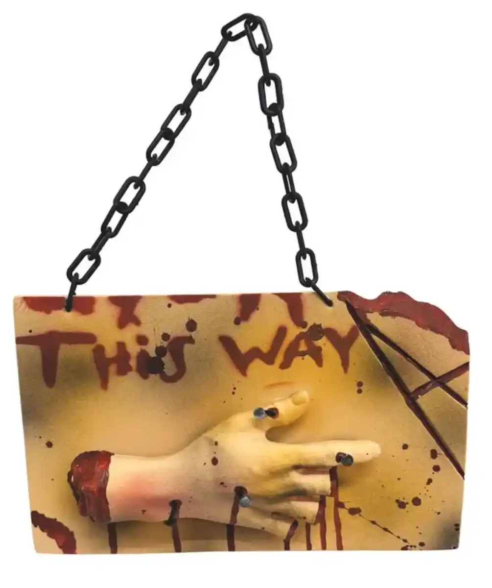 Bild 1 von Deko-Schild Halloween, rot/braun