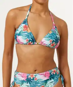 Triangel Bikini-Oberteil, hellblau bedruckt