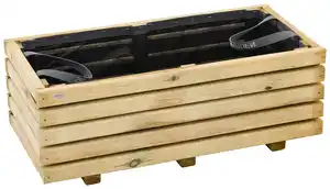 Blumenkasten Schwarz/Kieferfarben, Schwarz, Kieferfarben