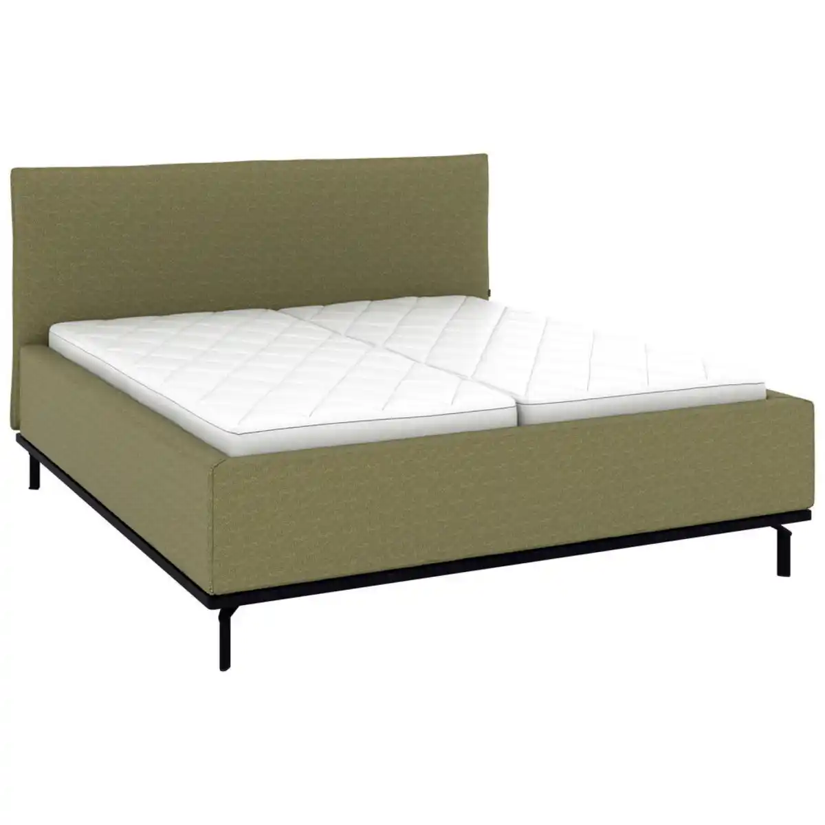 Bild 1 von Musterring Polsterbett, Olivgrün, Textil, Birke, Buche, massiv, H3, Höhe ca. 20 cm, 180x200 cm, atmungsaktiv,Bettkasten, Lattenrost, Matratze, in verschiedenen Größen erhältlich,Mittelgurt, vers