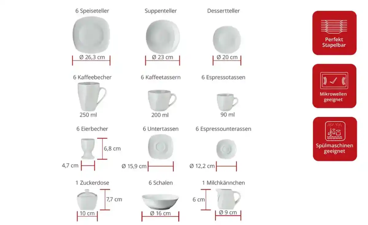 Bild 3 von KHG Kombiservice, 62-teilig Tivoli
