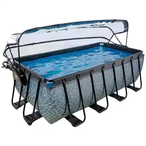 Exit Toys Pool-Set Stone, Schwarz, Metall, 200x122x400 cm, Freizeit, Pools und Wasserspaß, Pools, Aufstellpools