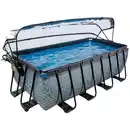 Bild 1 von Exit Toys Pool-Set Stone, Schwarz, Metall, 200x122x400 cm, Freizeit, Pools und Wasserspaß, Pools, Aufstellpools
