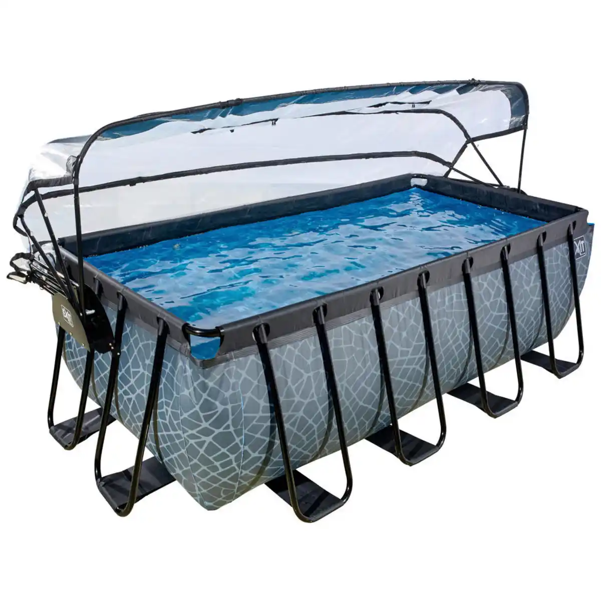 Bild 1 von Exit Toys Pool-Set Stone, Schwarz, Metall, 200x122x400 cm, Freizeit, Pools und Wasserspaß, Pools, Aufstellpools