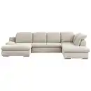 Bild 1 von Livetastic Wohnlandschaft, Creme, Textil, 4-Sitzer, Ottomane rechts, U-Form, 353x212 cm, Made in EU, Hocker erhältlich, Rücken echt, Armteil links, Wohnzimmer, Sofas & Couches, Wohnlandschaften, Wo