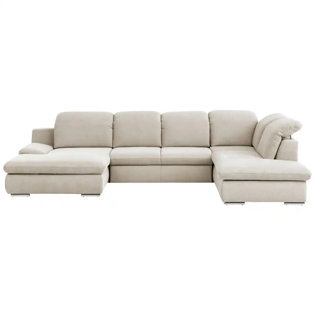 Bild 1 von Livetastic Wohnlandschaft, Creme, Textil, 4-Sitzer, Ottomane rechts, U-Form, 353x212 cm, Made in EU, Hocker erhältlich, Rücken echt, Armteil links, Wohnzimmer, Sofas & Couches, Wohnlandschaften, Wo