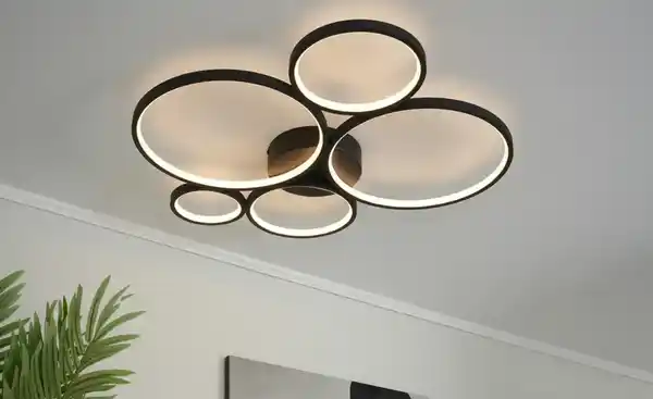 Bild 1 von Trio LED-Deckenleuchte, Kreise, schwarz Rondo