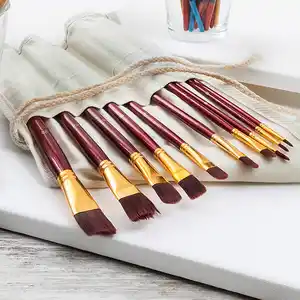 Createlli Hochwertiges Künstler-Pinsel-Set 10tlg.