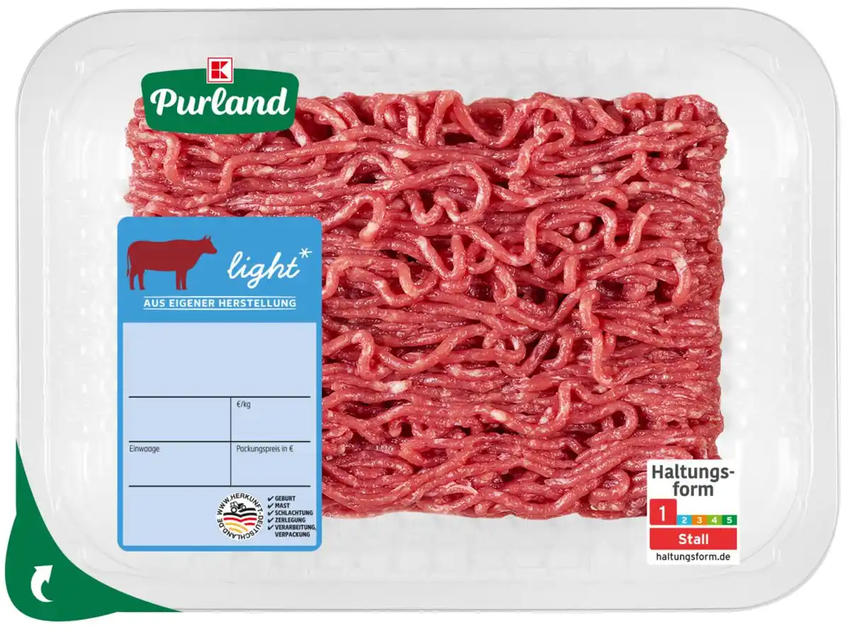 Bild 1 von K-PURLAND Rinder-Hackfleisch light, 400-g-Packg.