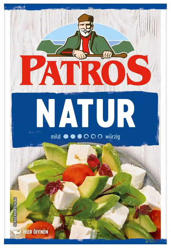 Bild 1 von PATROS Salzlakenkäse od. Pflanzlich, 130 - 180-g-Packg.