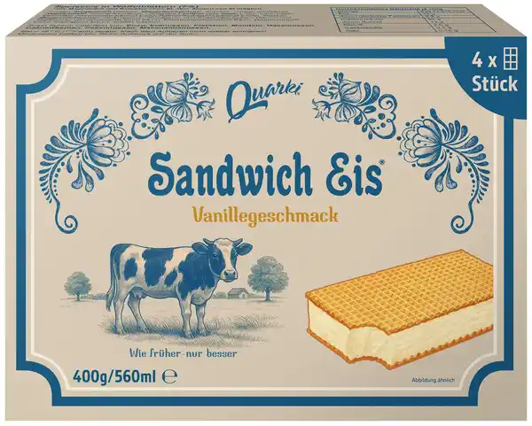 Bild 1 von QUARKI Eis, 4 - 6 St. = 390 - 400-g-Packg.