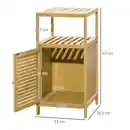 Bild 3 von Badezimmerschrank Badschrank mit offenem Fach, Kippschutz, Bambus
