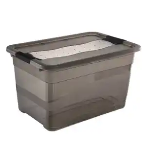 Aufbewahrungsbox mit Deckel  52 Liter, ca. 59,5 x 39,5 x 34 cm- Crystal Grey