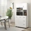 Bild 2 von Küchenschrank, Hochschrank mit 3 Schubladen, verstellbaren Einlegeböden, Weiß
