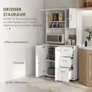 Bild 4 von Küchenschrank, Hochschrank mit 3 Schubladen, verstellbaren Einlegeböden, Weiß