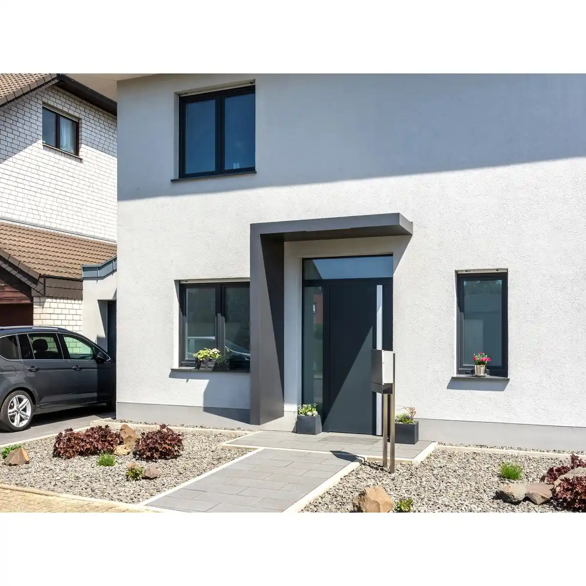 Bild 1 von Gutta Rechteckvordach BS PLUS Anthrazit 160 x 90 cm Seite Links