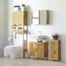 Bild 2 von Badschrank Badezimmerschrank Beistellschrank mit Lamellentür, 2 Fächern