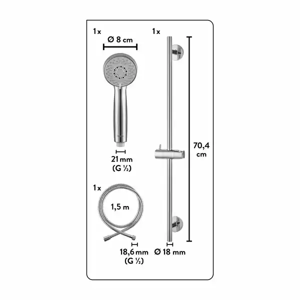 Bild 2 von baliv Duschbrause-Set DBS-70.50 Verchromt