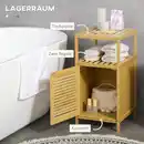 Bild 4 von Badezimmerschrank Badschrank mit offenem Fach, Kippschutz, Bambus