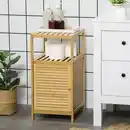 Bild 2 von Badezimmerschrank Badschrank mit offenem Fach, Kippschutz, Bambus