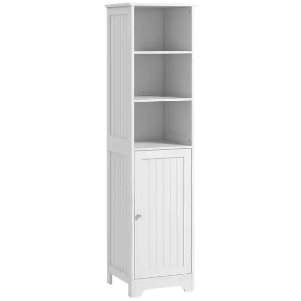 Bild 1 von Badezimmerschrank Badschrank mit 3 offenen Fächern, 1 Schrankfach, Weiß