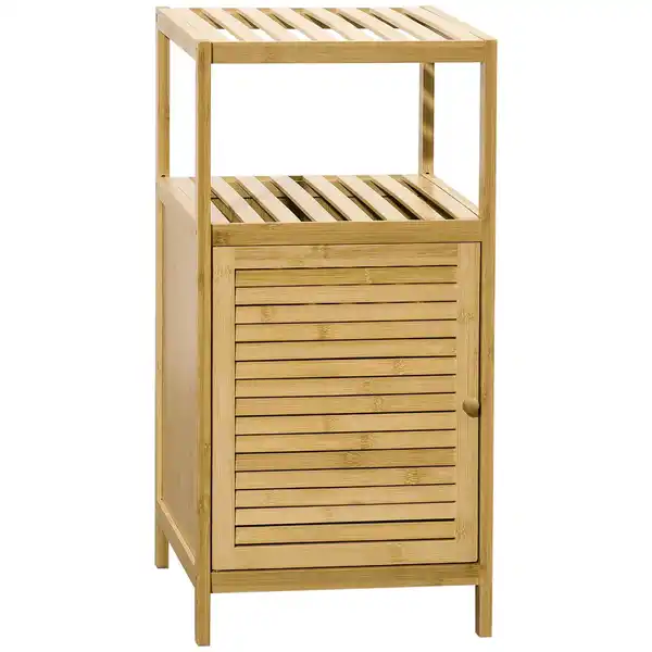 Bild 1 von Badezimmerschrank Badschrank mit offenem Fach, Kippschutz, Bambus
